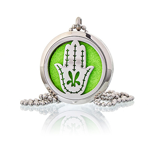 ancient wisdom Aromatherapy Diffuser Necklace - Hand of Fatima 30mm