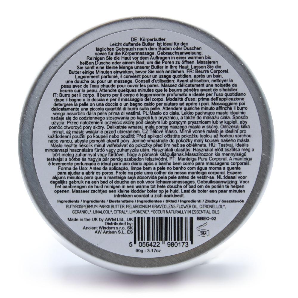 Ancient Wisdom Aromatherapy Shea Body Butter 90g - Geranium
