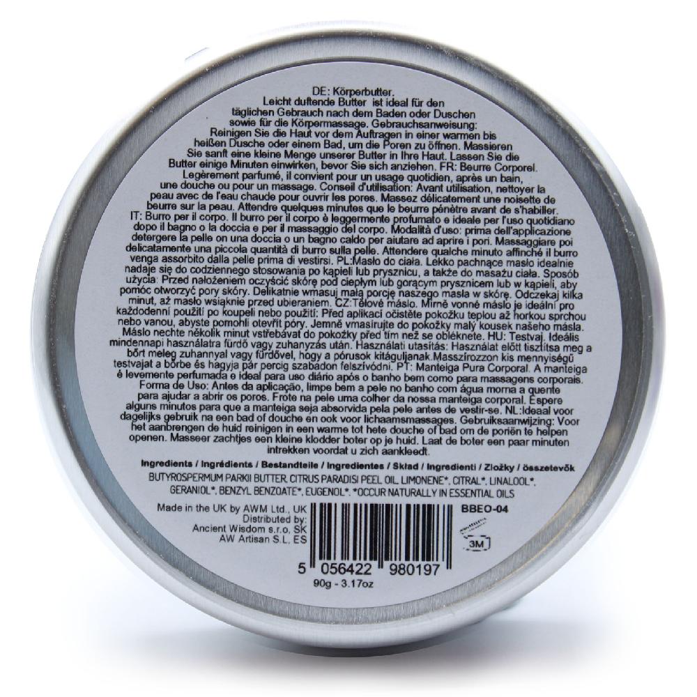 Ancient Wisdom Aromatherapy Shea Body Butter 90g - Grapefruit