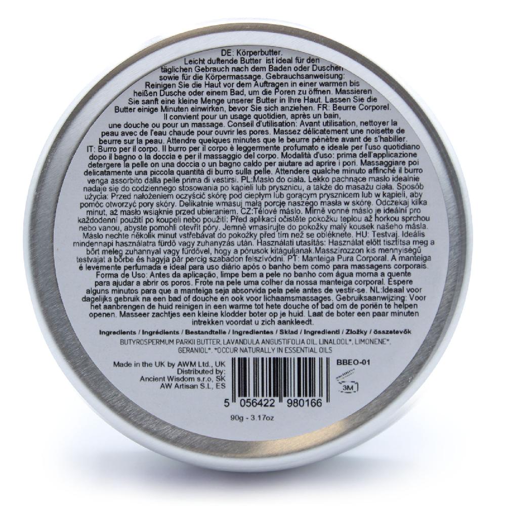 Ancient Wisdom Aromatherapy Shea Body Butter 90g - Lavender