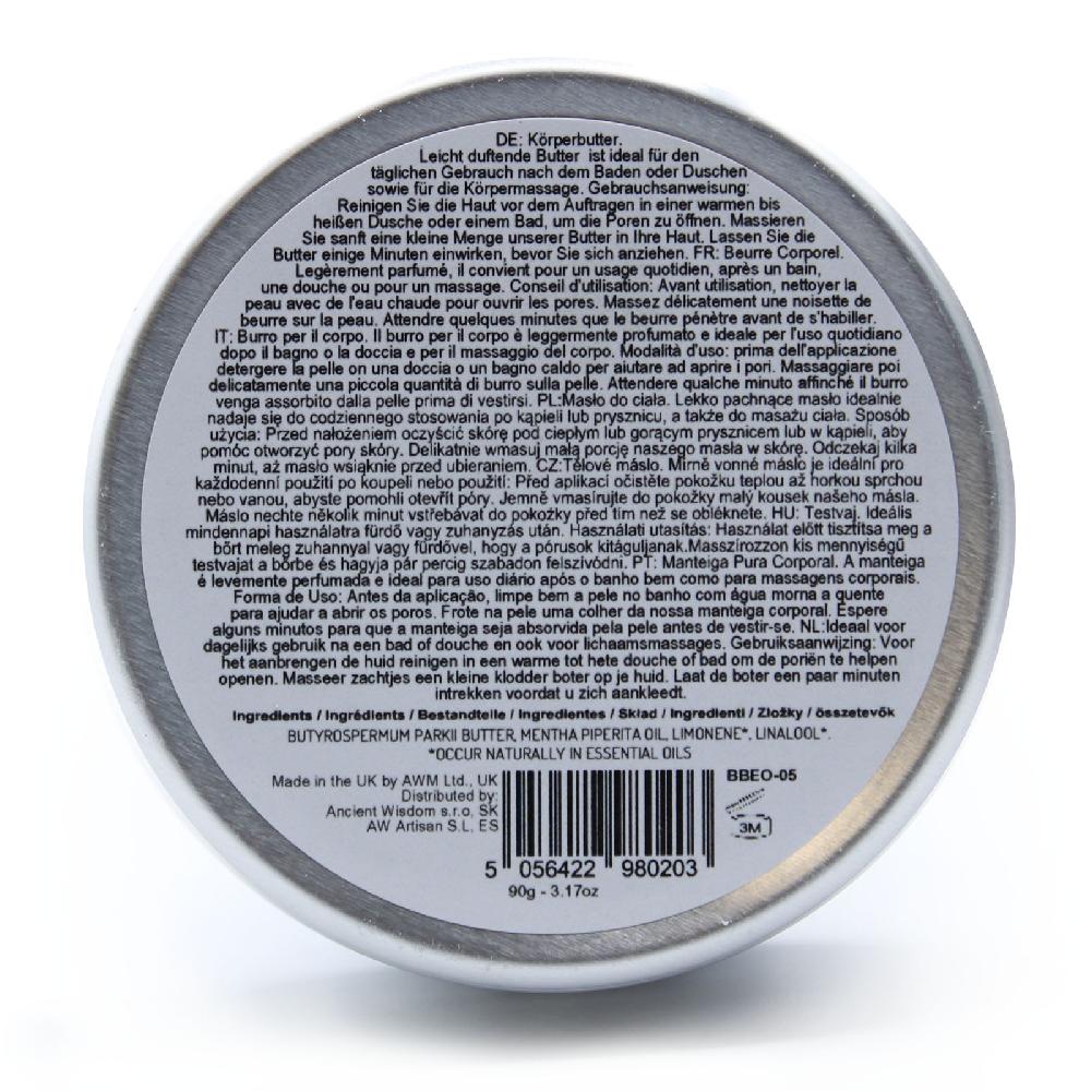 Ancient Wisdom Aromatherapy Shea Body Butter 90g - Peppermint