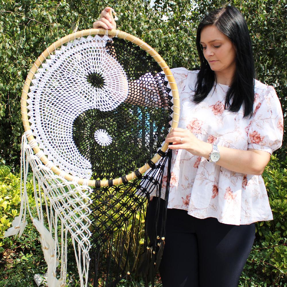 ancient wisdom Bali Dream Catchers - Extra Large Ying Yang D: 50cm