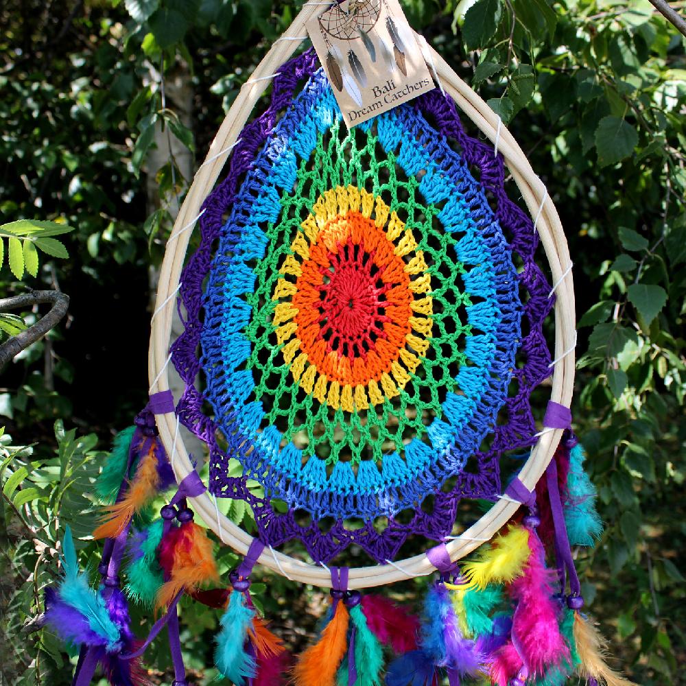 Ancient Wisdom Bali Dream Catchers - Large Multi Teardrop