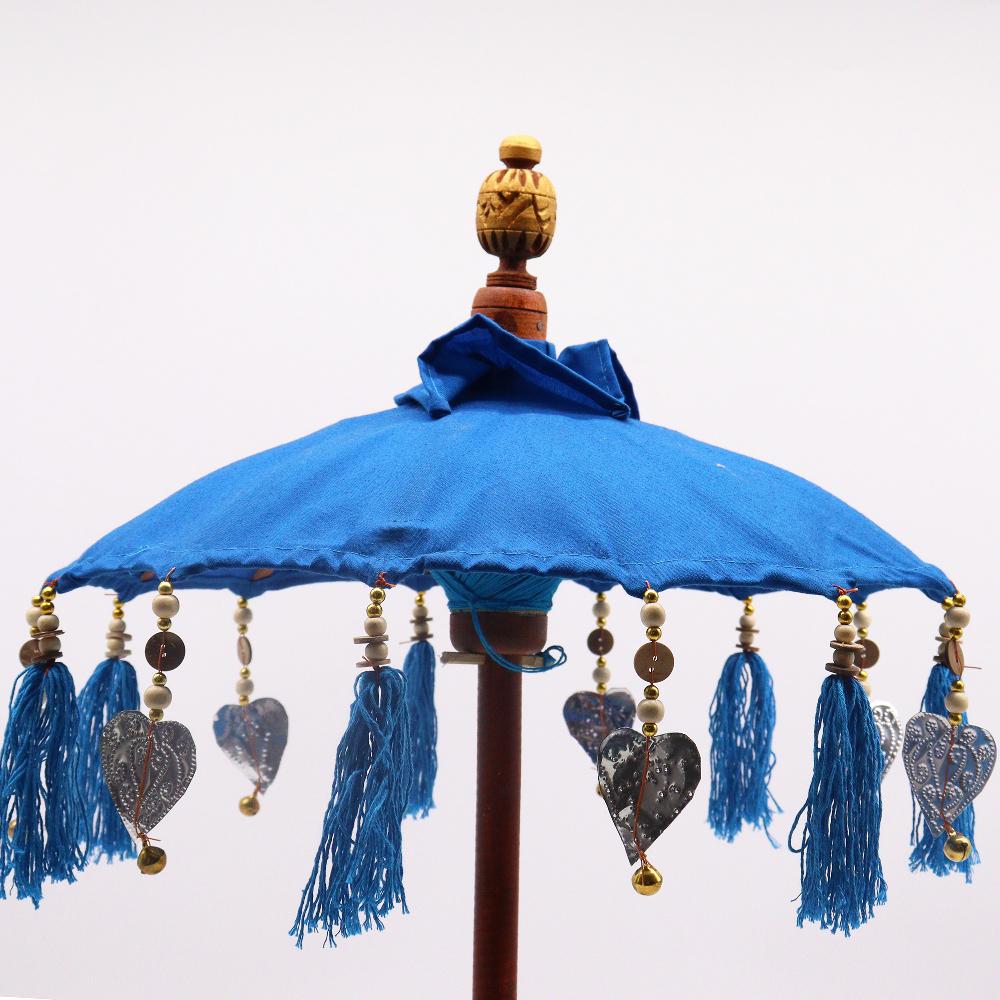 Ancient Wisdom Bali Home Decor Parasol - Cotton - Blue - 40cm