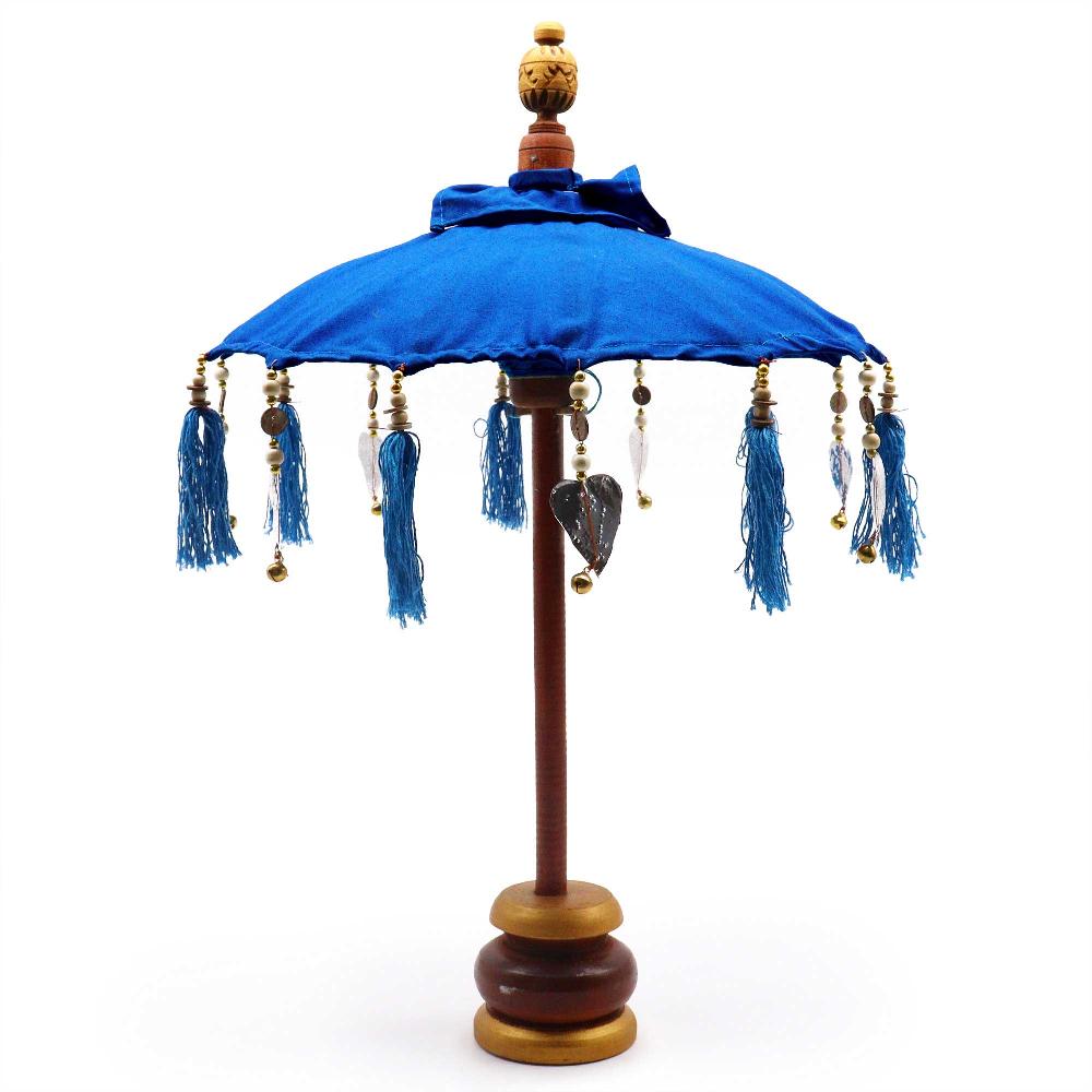 ancient wisdom Bali Home Decor Parasol - Cotton - Blue - 40cm