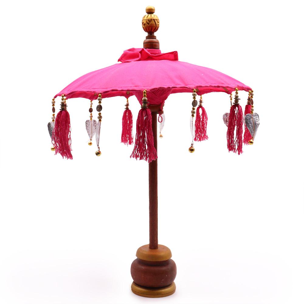 ancient wisdom Bali Home Decor Parasol - Cotton - Pink - 40cm