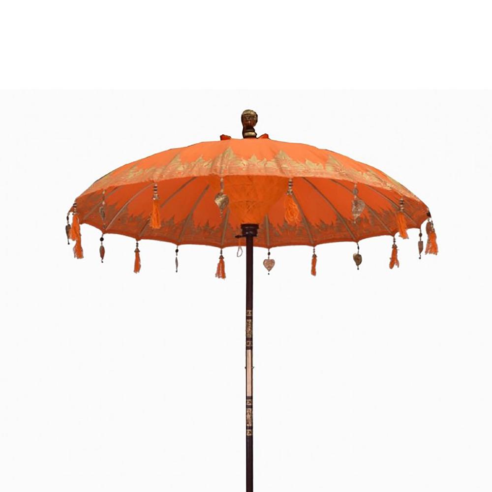 ancient wisdom Bali Patio Parasol - Cotton - Orange Decor - 2m