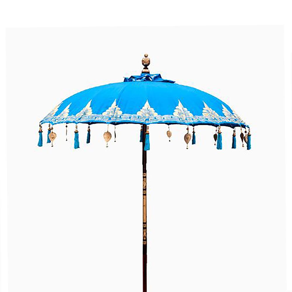 ancient wisdom Bali Patio Parasol - Cotton - Turquoise Decor - 2m