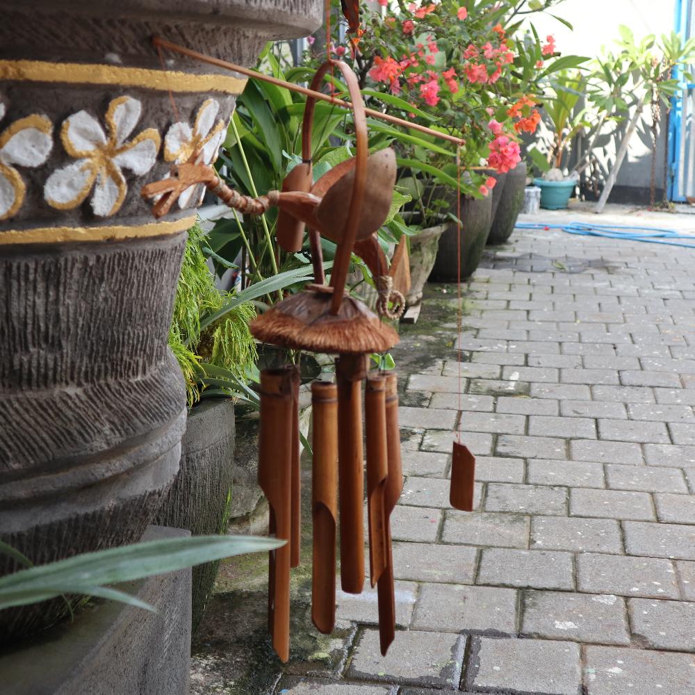 ancient wisdom Bamboo Windchime - Natural finish - Coconut Dragon