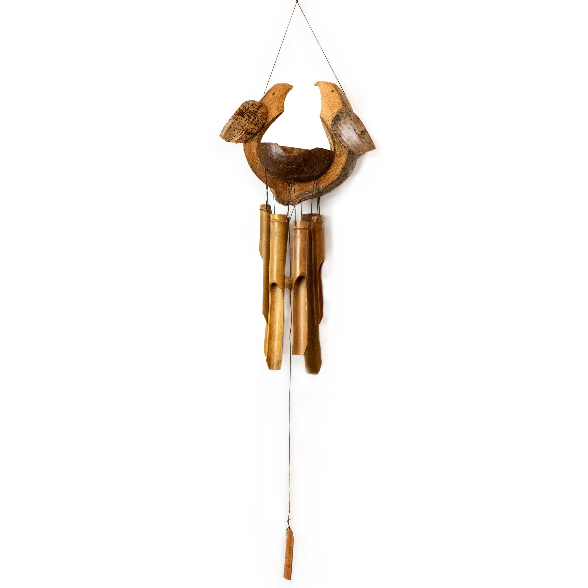 Ancient Wisdom Bamboo Windchime - Natural Finish - Husband & Wife