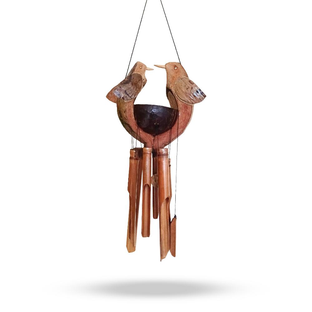 ancient wisdom Bamboo Windchime - Natural finish - Husband & Wife