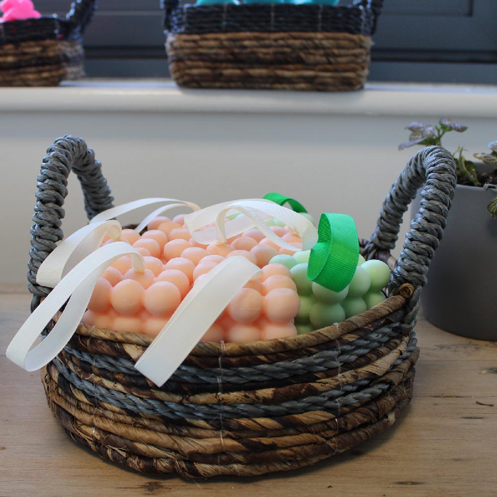 Ancient Wisdom Banana Leaf & Abu-abu Raffia Basket- Set Of 2