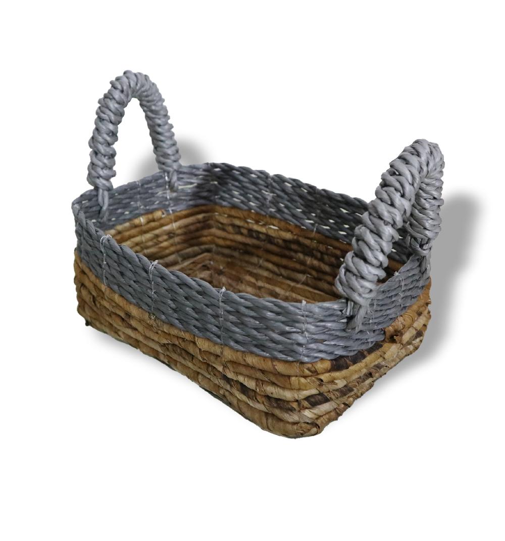 Ancient Wisdom Banana Leaf & Abu-Abu Raffia Square Basket- Set Of 3