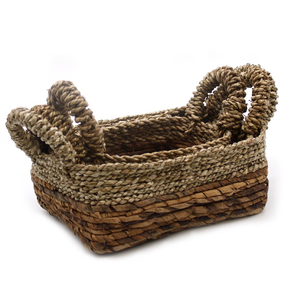 Ancient Wisdom Banana Leaf & Seagrass Square Basket- Set Of 3