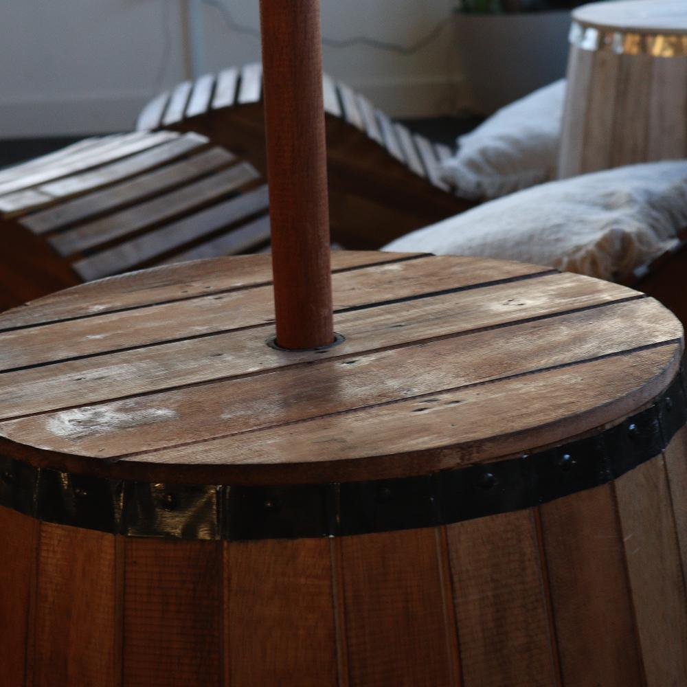 ancient wisdom Beer Barrel Table & Parasol Stand 60x48 5 cm - Natural