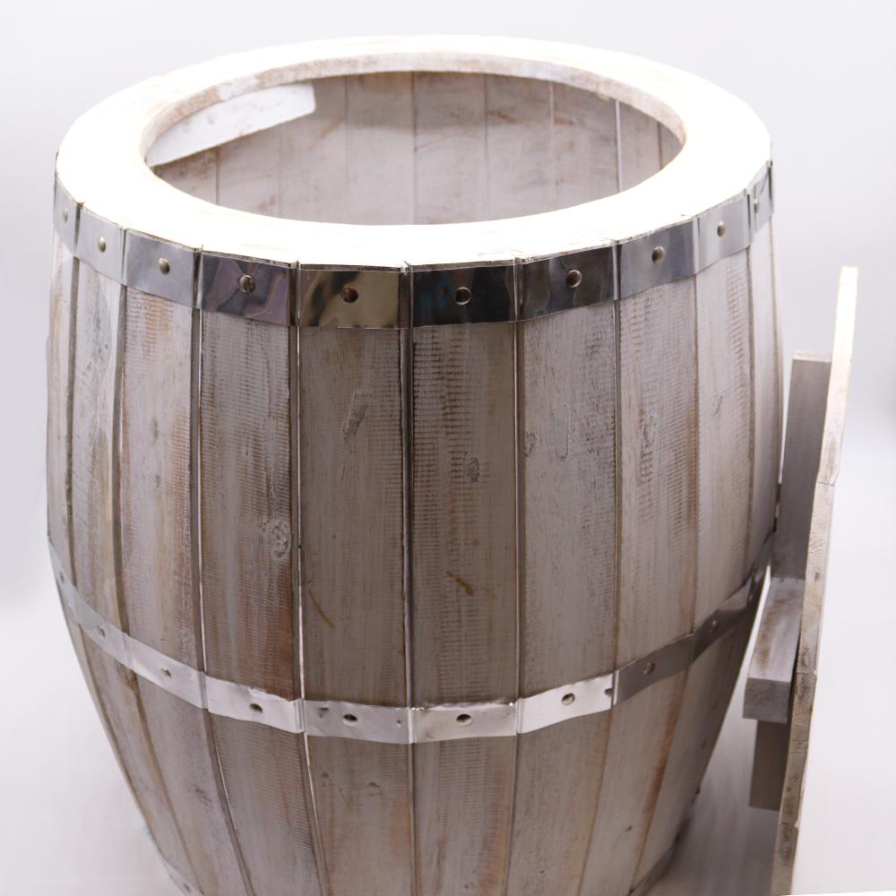 Ancient Wisdom Beer Barrel Table - Whitewash 60x48 5cm