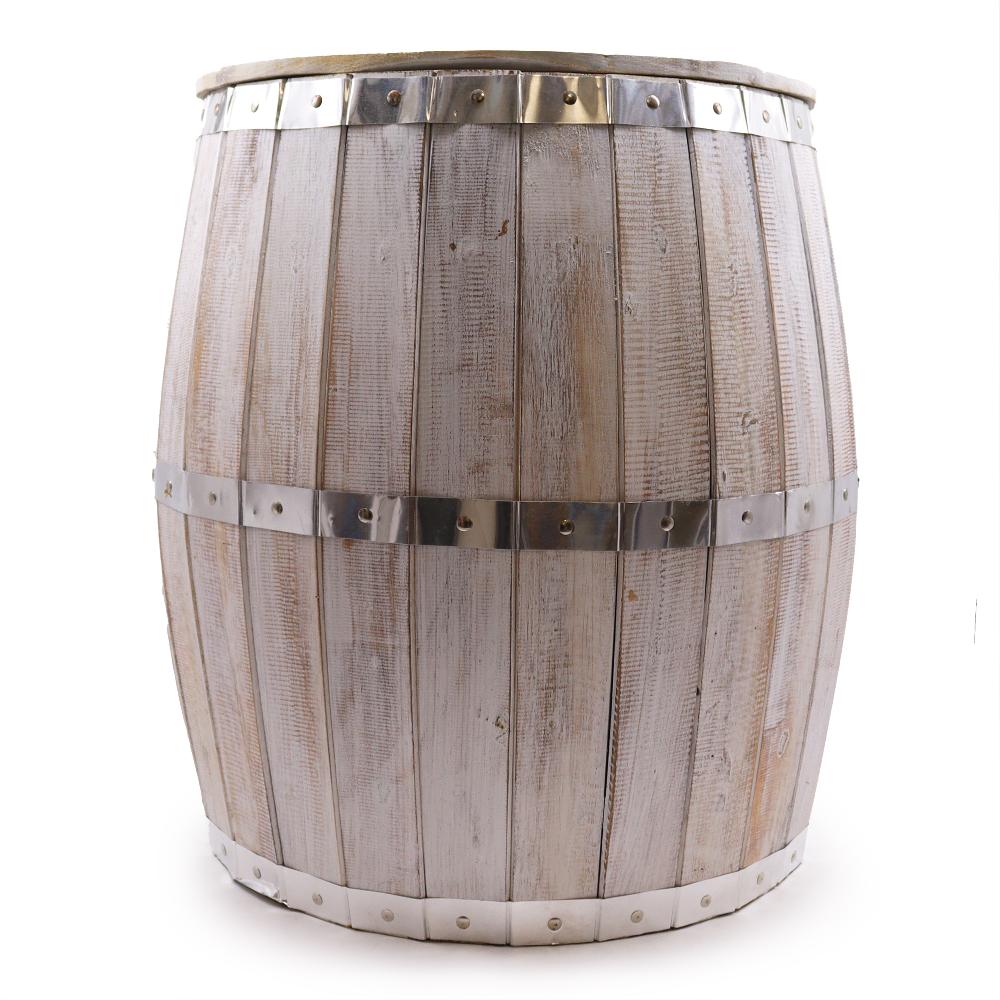 ancient wisdom Beer Barrel Table - Whitewash 60x48 5cm