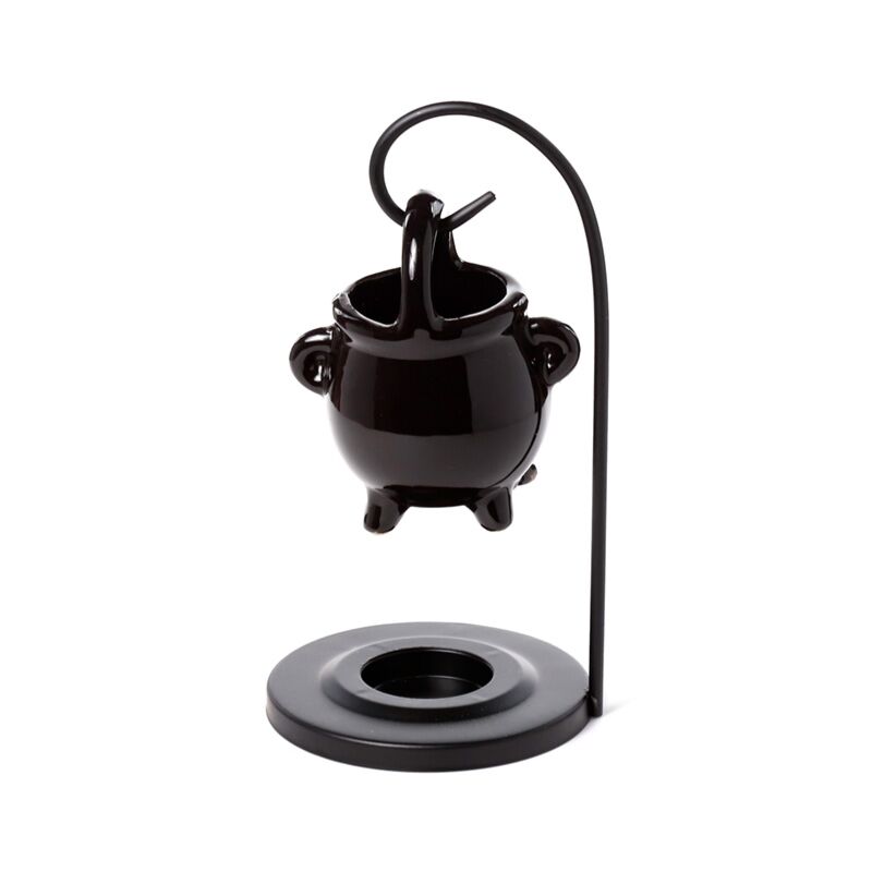 ancient wisdom Black Cauldron Hanging Oil Burner with Stand