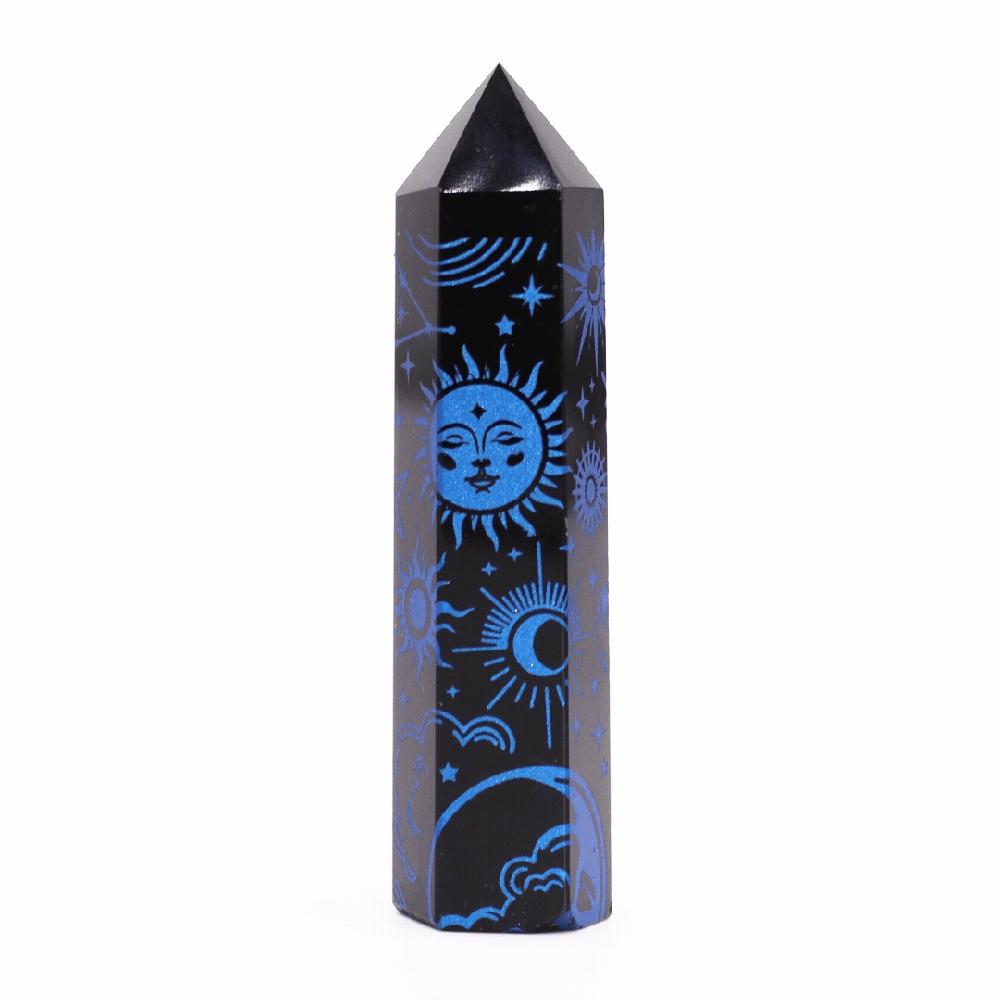 Ancient Wisdom Black Obsidian Points (approx 60-70 Gm 9cm) - Mystic Story - Midnight Blue