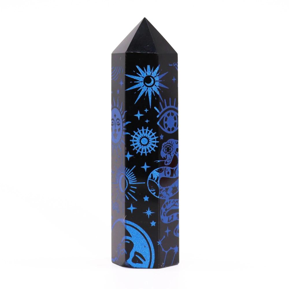 Ancient Wisdom Black Obsidian Points (approx 60-70 Gm 9cm) - Mystic Story - Midnight Blue