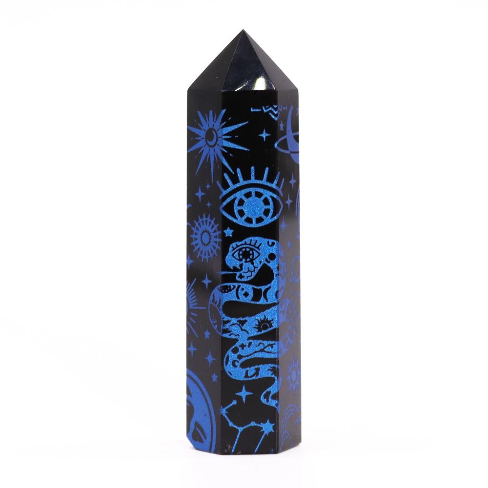 Ancient Wisdom Black Obsidian Points (approx 60-70 Gm 9cm) - Mystic Story - Midnight Blue
