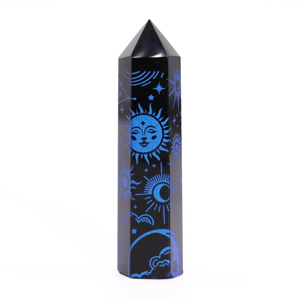 ancient wisdom Black Obsidian Points (approx 60-70 gm 9cm) - Mystic Story - Midnight Blue