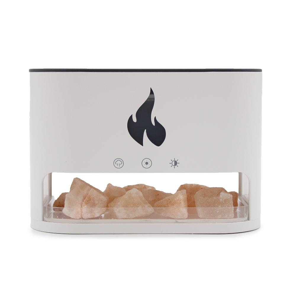 ancient wisdom Blaze Aroma Diffuser - Himalayan Salt Chamber - USB-C - Flame Effect (Salt included)
