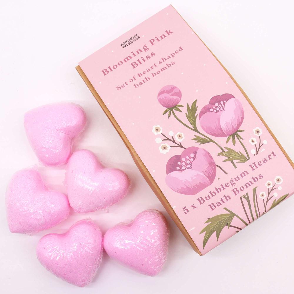 Ancient Wisdom Blooming Pink Bliss Bath Heart Gift Set
