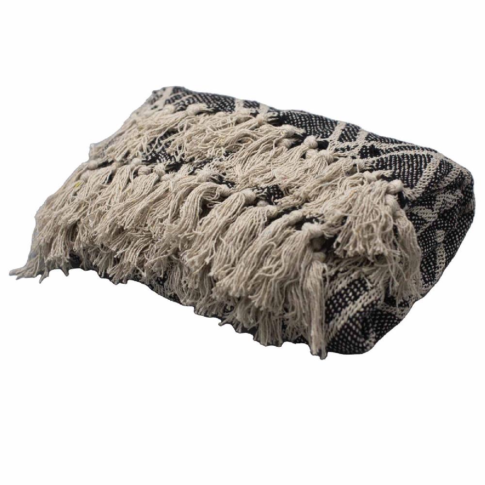 Ancient Wisdom Boho Comfort Throw - 125x150cm - Black & Biege Regency