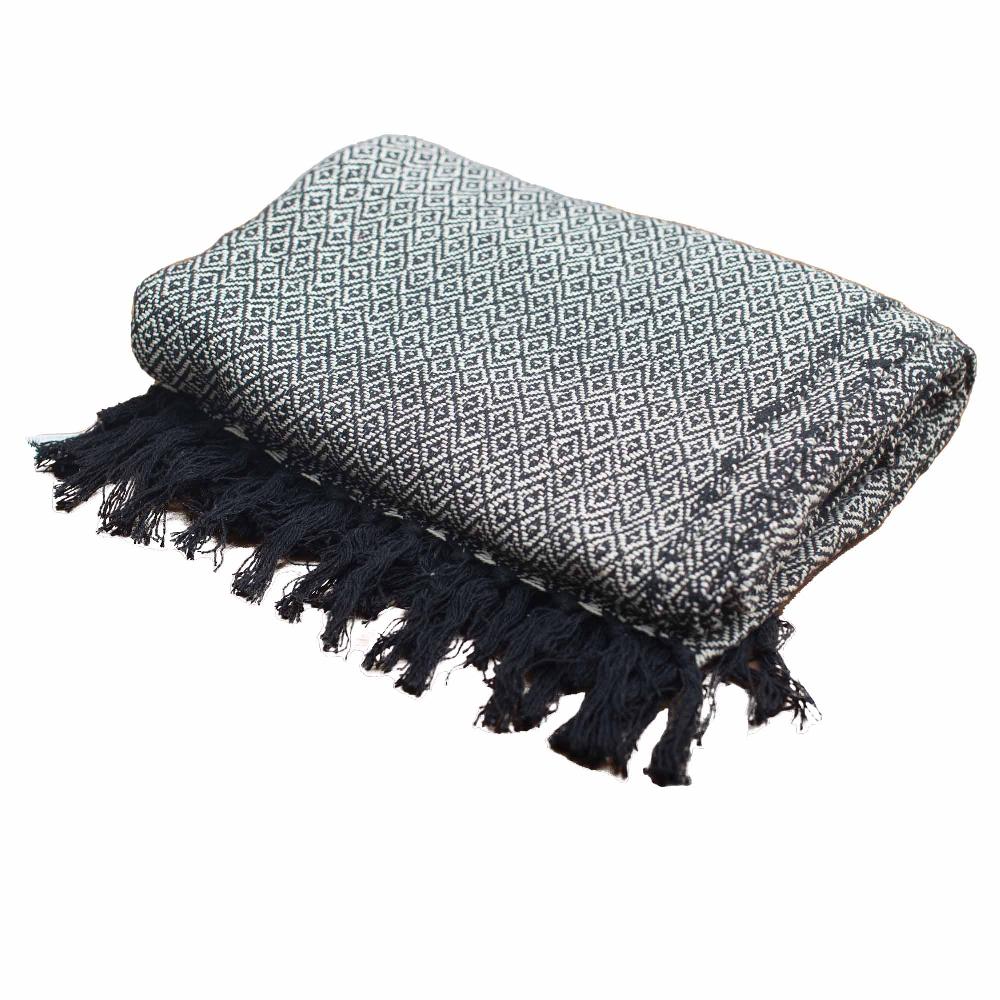 Ancient Wisdom Boho Comfort Throw - 125x150cm - Charcoal