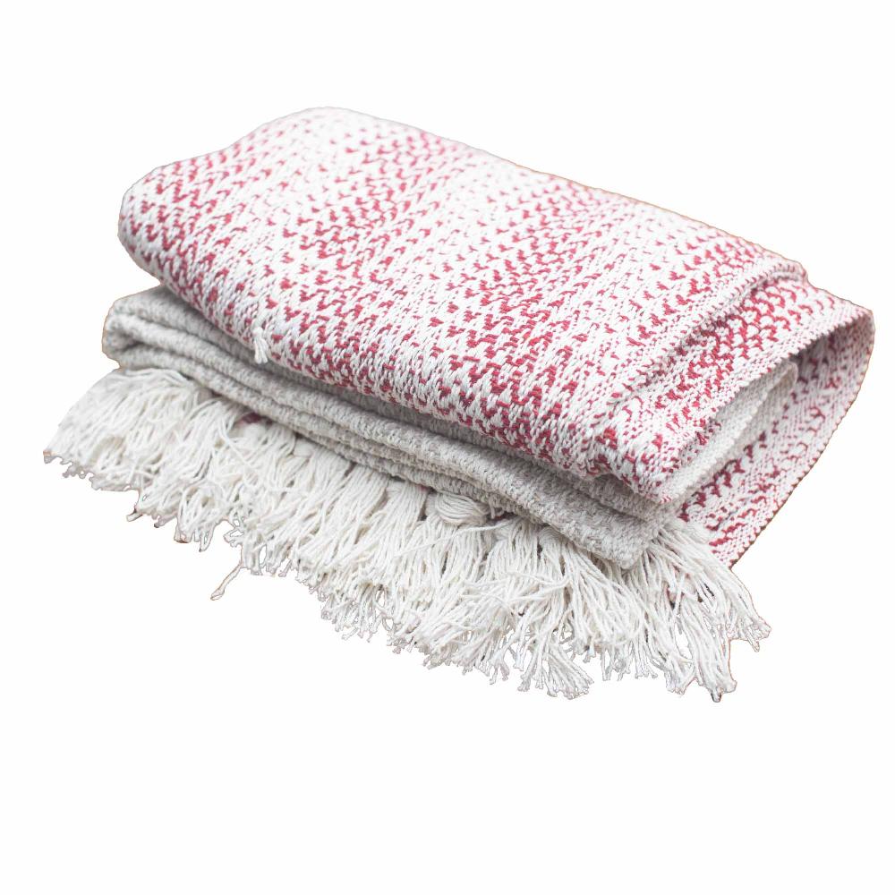 Ancient Wisdom Boho Comfort Throw - 125x150cm - Ruby Two Tone
