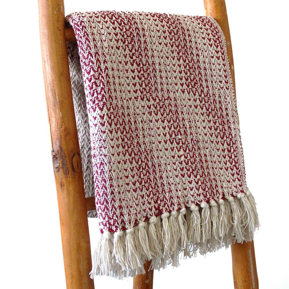 ancient wisdom Boho Comfort Throw - 125x150cm - Ruby Two Tone