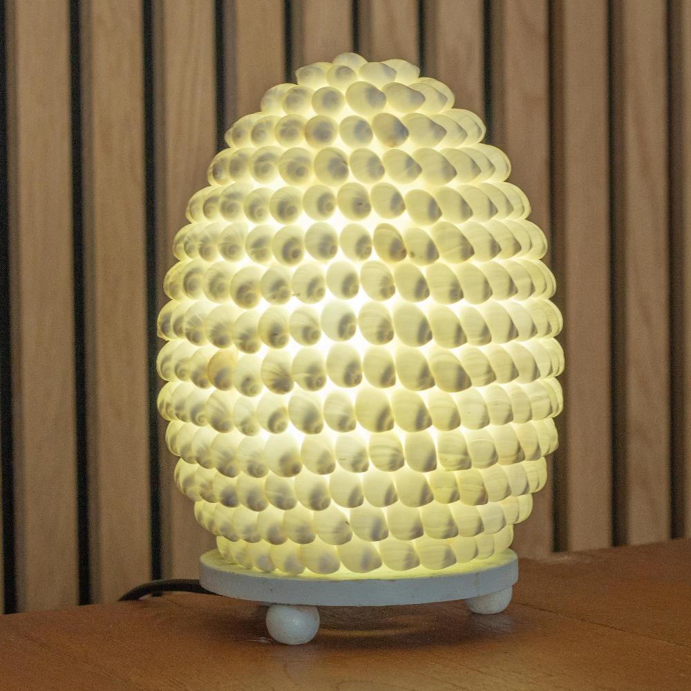 Ancient Wisdom Boho Sea Shell Lamp - Buting Shell Oval - 15cm