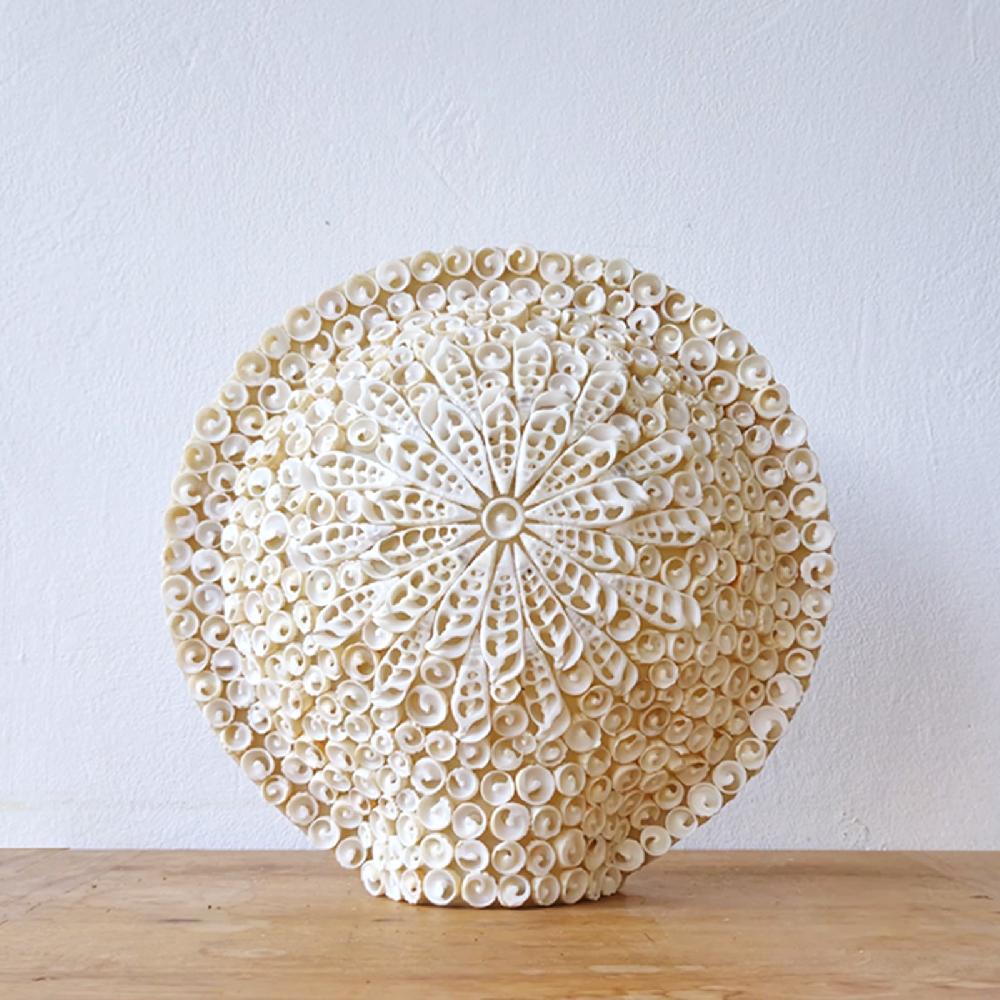 Ancient Wisdom Boho Sea Shell Lamp - Cut Art Shell Large Round - 30cm