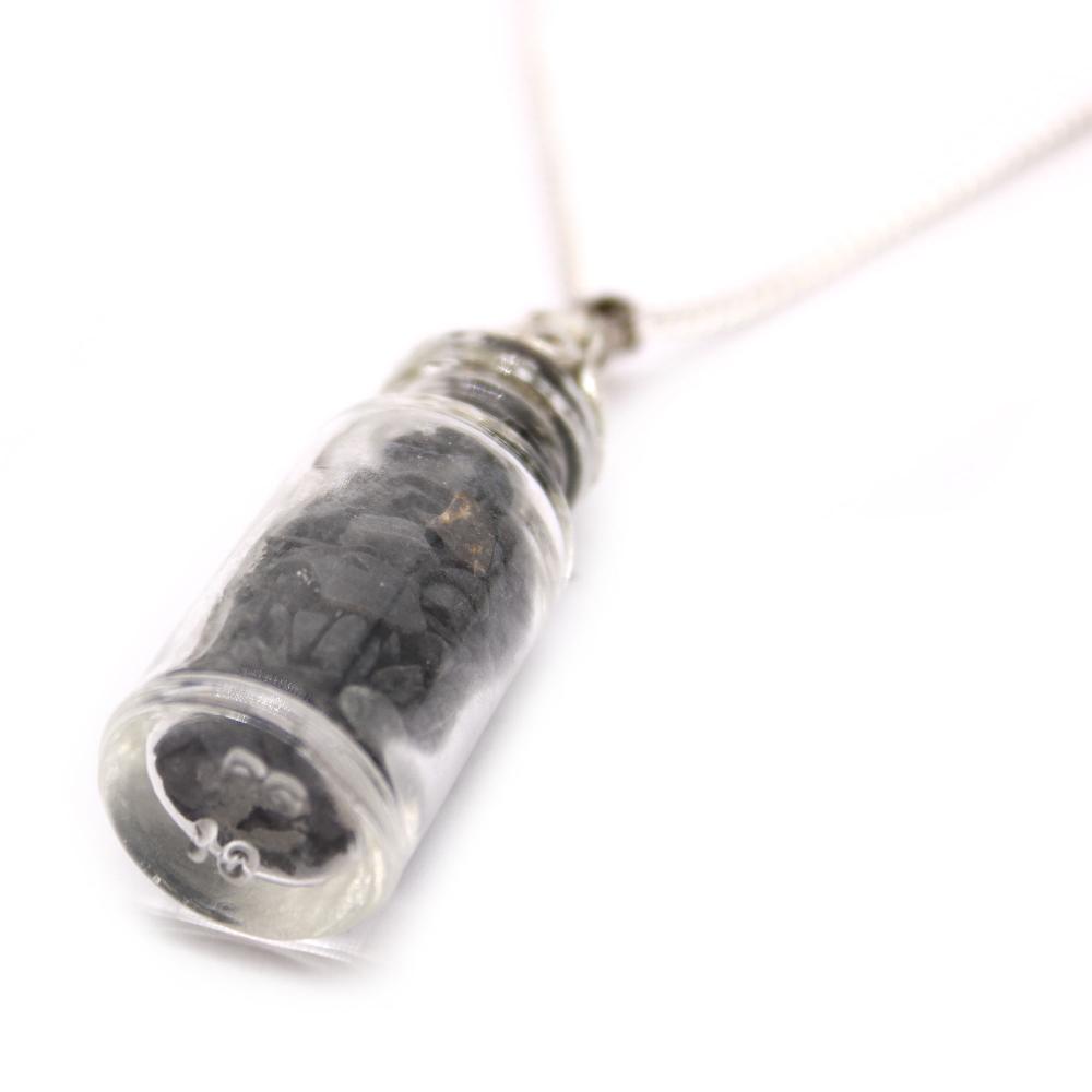 Ancient Wisdom Bottled Gemstones Necklace - Black Onyx