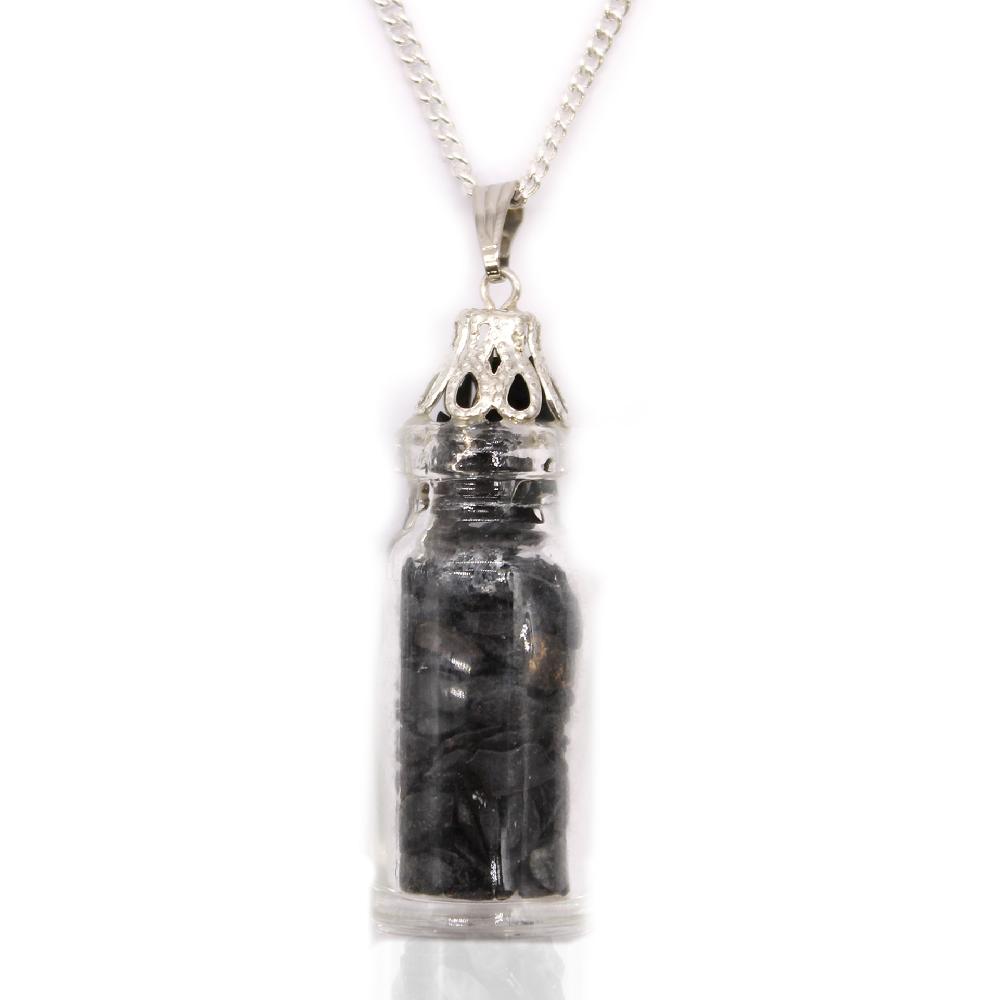 ancient wisdom Bottled Gemstones Necklace - Black Onyx