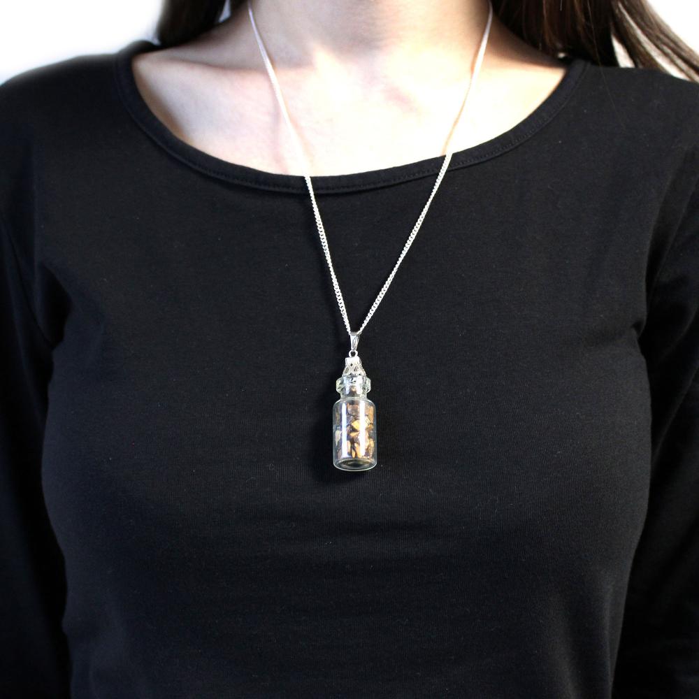 Ancient Wisdom Bottled Gemstones Necklace - Tiger Eye
