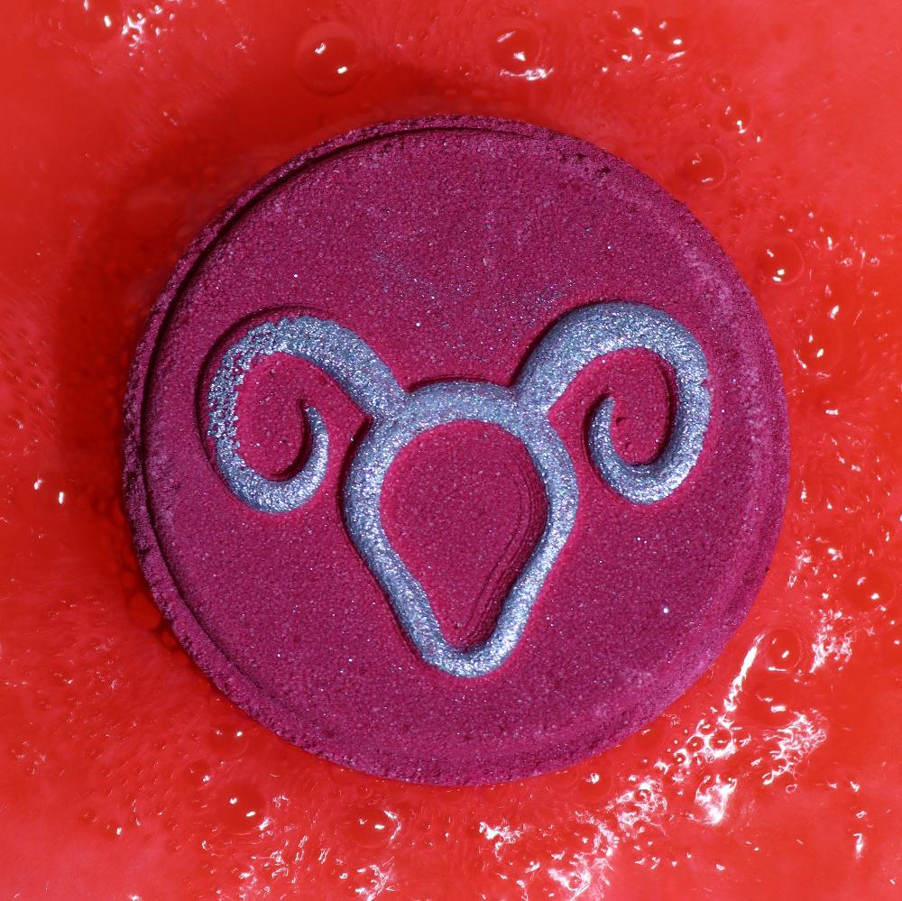 ancient wisdom Box of 2 Zodiac Bath Fizzers with Horoscope - Aries