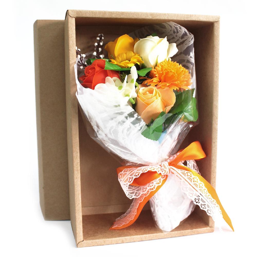 ancient wisdom Boxed Hand Soap Flower Bouquet - Orange