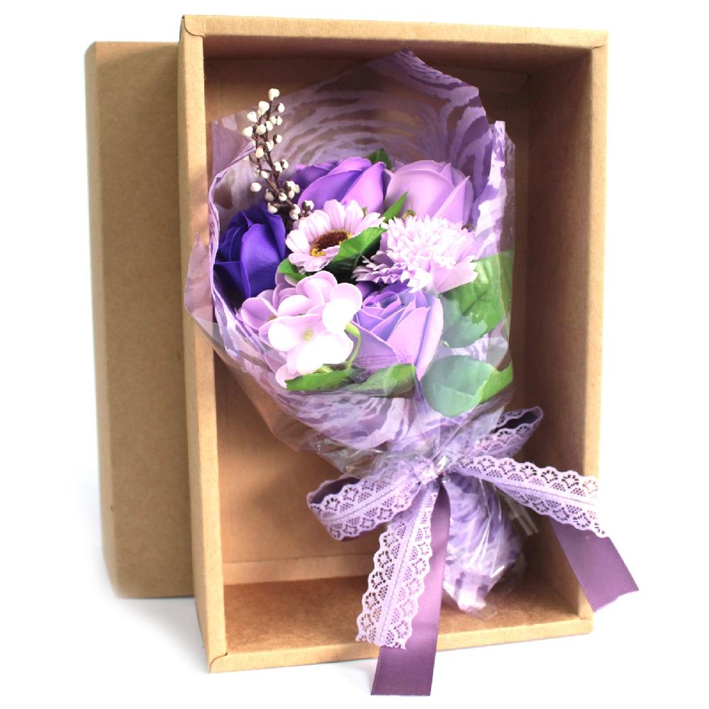 ancient wisdom Boxed Hand Soap Flower Bouquet - Purple