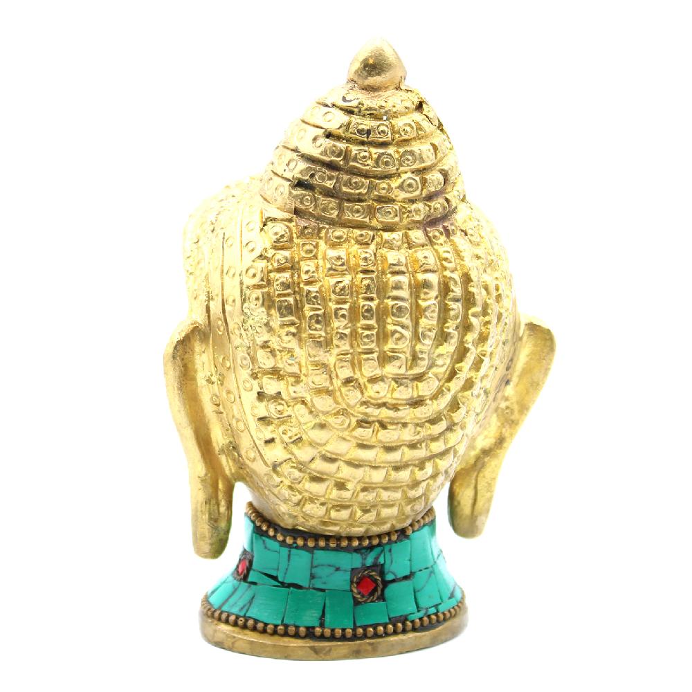 Ancient Wisdom Brass Buddha Figure - Lrg Head - 11.5 Cm