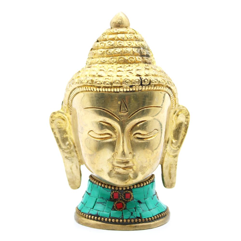 ancient wisdom Brass Buddha Figure - Lrg Head - 11.5 cm
