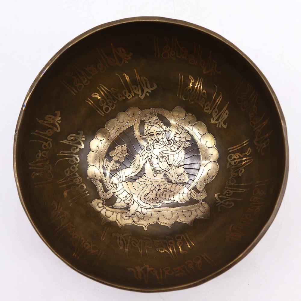 Ancient Wisdom Brass Golden Tara - Special S'Bowl Set