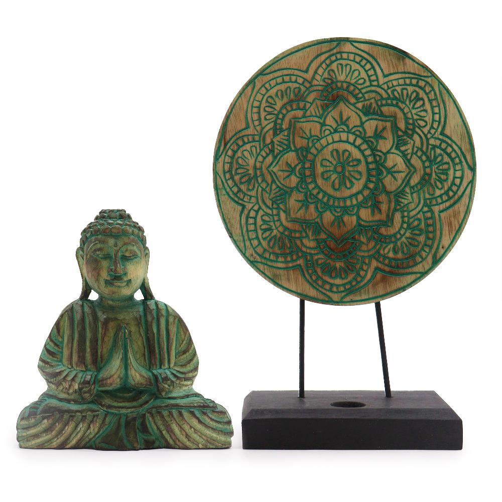 ancient wisdom Buddha Feng Shui Set - Buddha Knot - Green