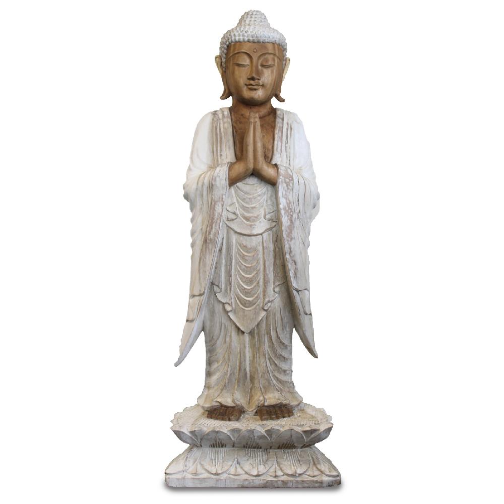 ancient wisdom Buddha Statue Standing - Whitewash - 1m Welcome