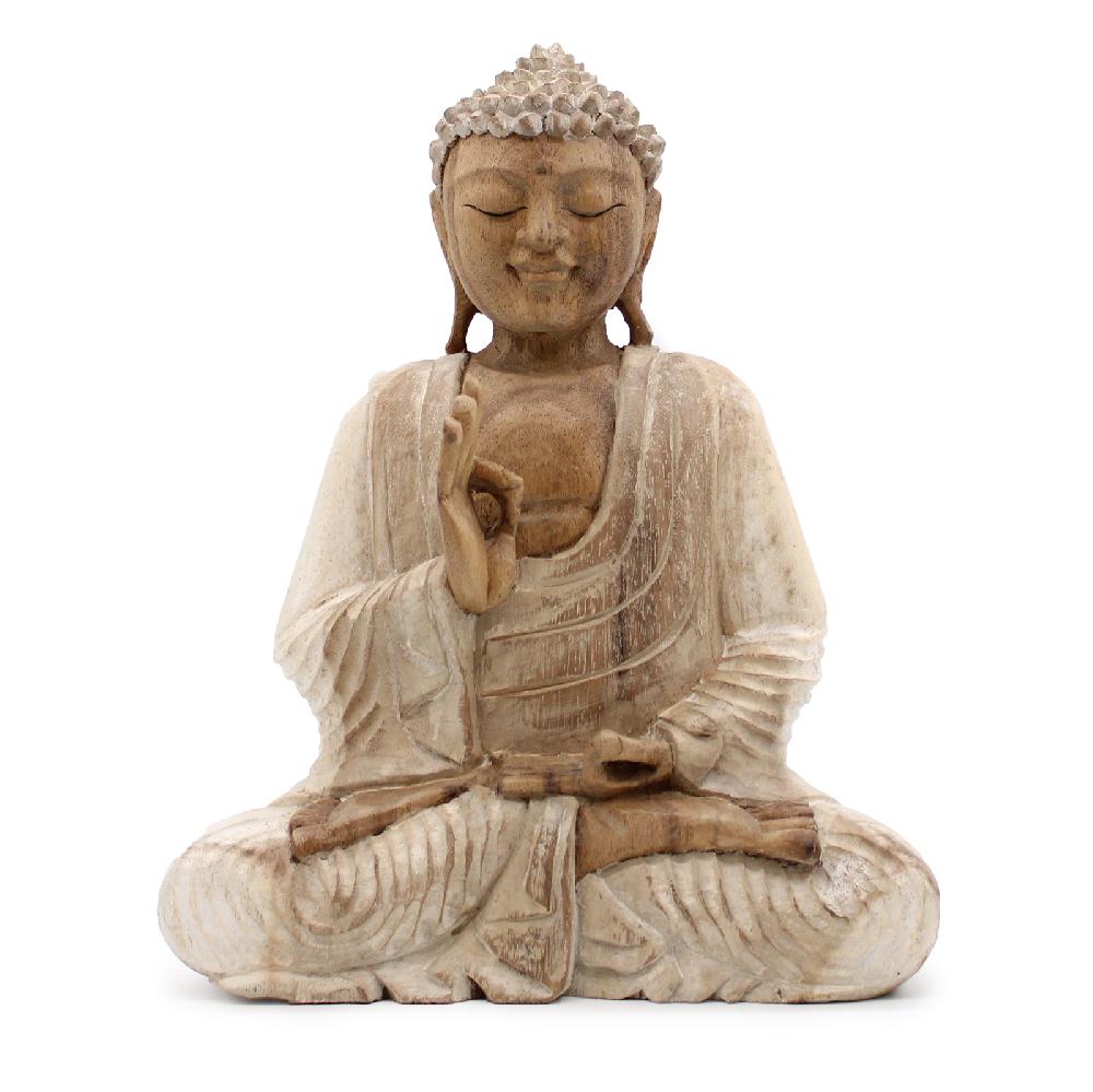 ancient wisdom Buddha Statue Whitewash - 30cm Teaching Transmission