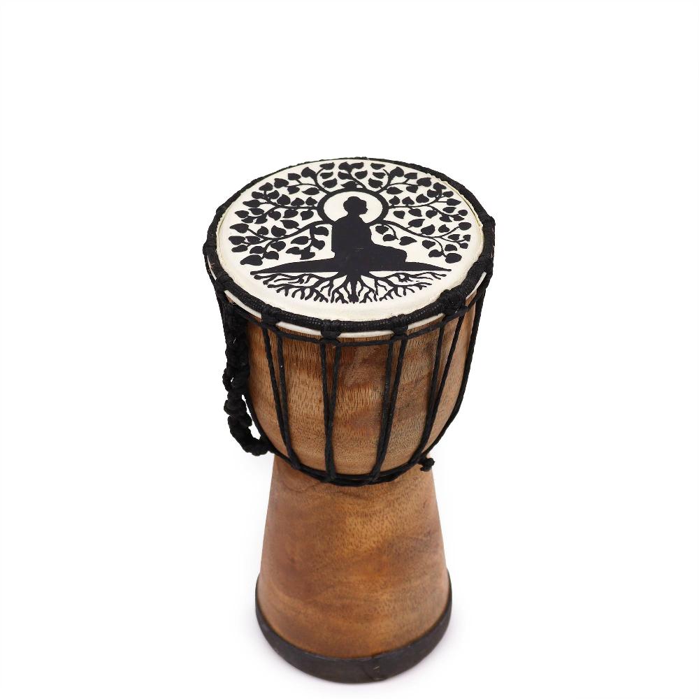 ancient wisdom Buddha Wide Top Djembe Drum - 25cm High