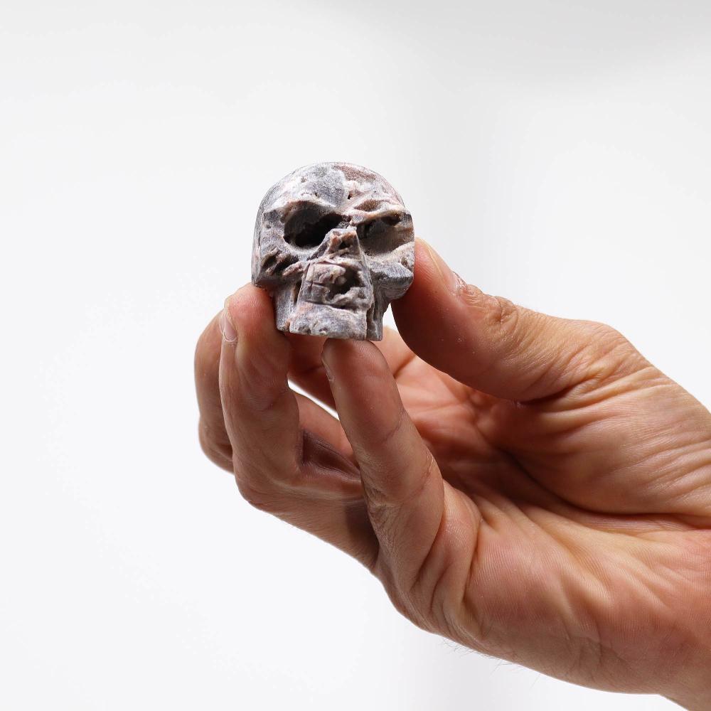 Ancient Wisdom Calcite Geode Carved Skull - (approx 4.5cm)