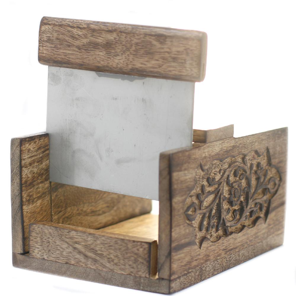 Ancient Wisdom Carved Mango Wood Cutter For Soap Loaves