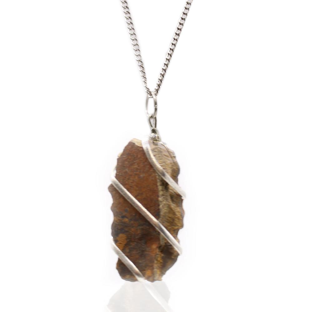 ancient wisdom Cascade Wrapped Gemstone Necklace - Rough Tiger Eye